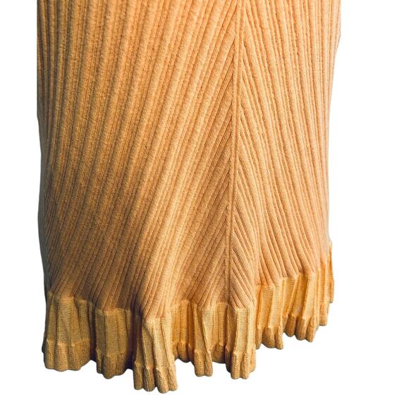 J. Jill Orange Ribbed Ruffle Edge Tee Top Blouse Large - Picture 4 of 16